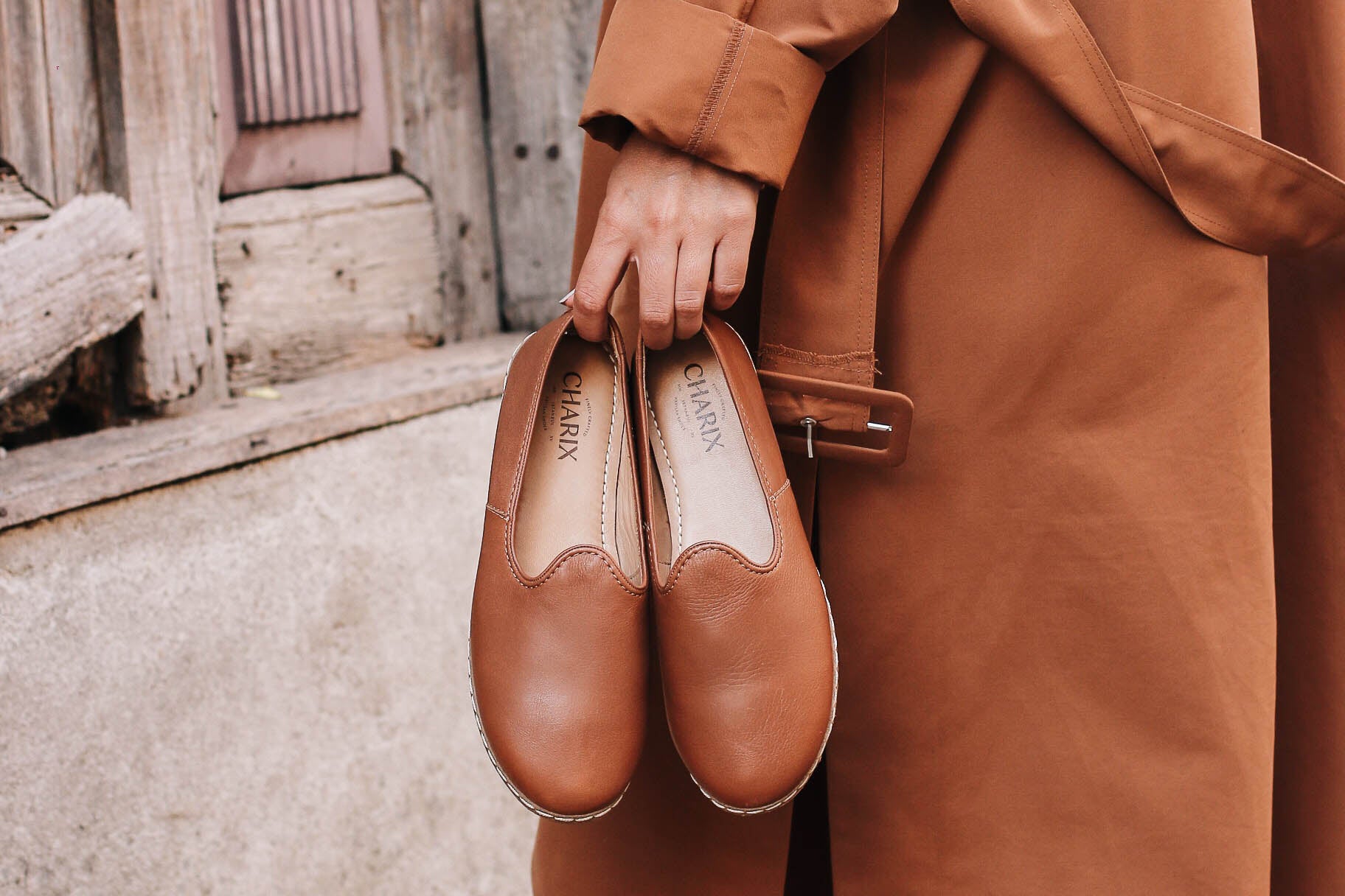 Camel w trench coat - Charix Shoes.jpg__PID:46b20686-dc50-4139-b15f-151850281f90